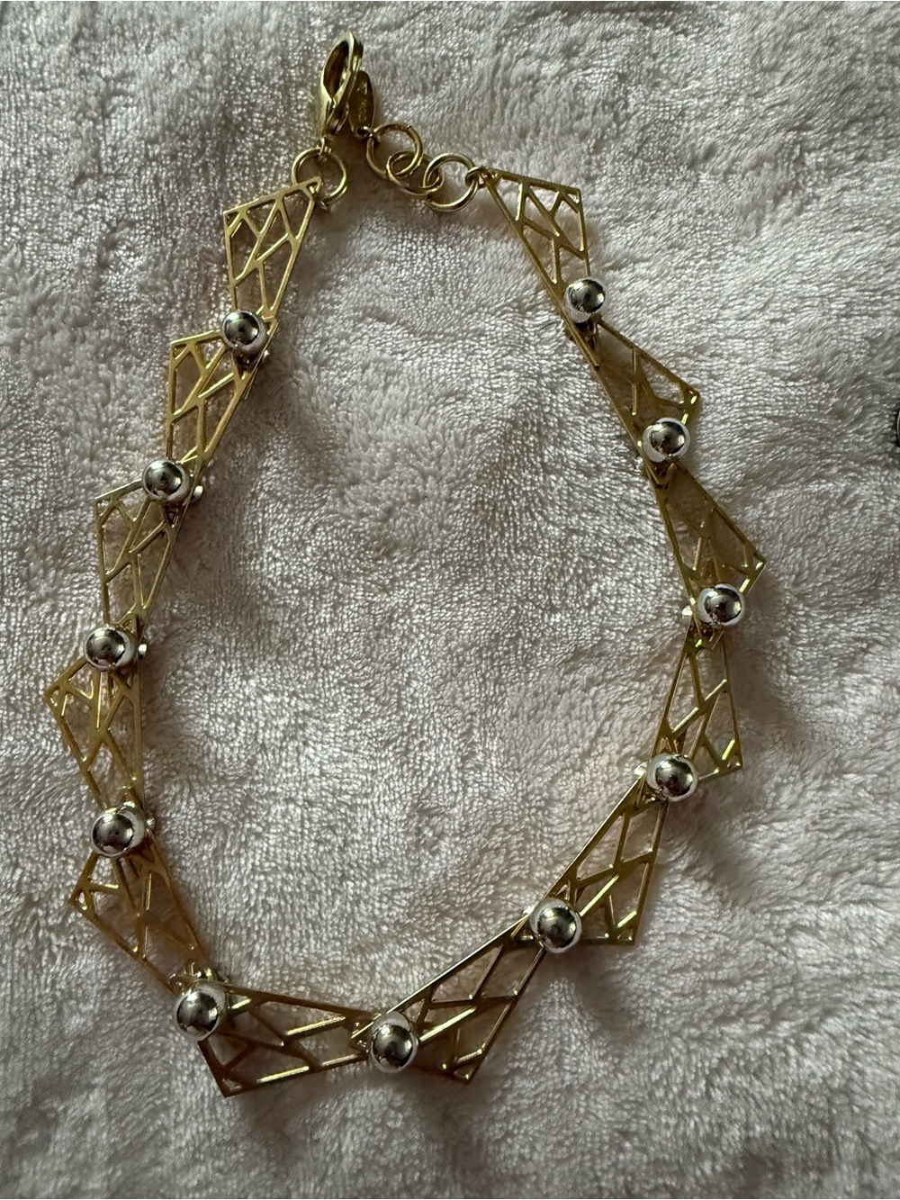EUC Joomi Lim Gold Tone Geometric Edgy Link Necklace Choker